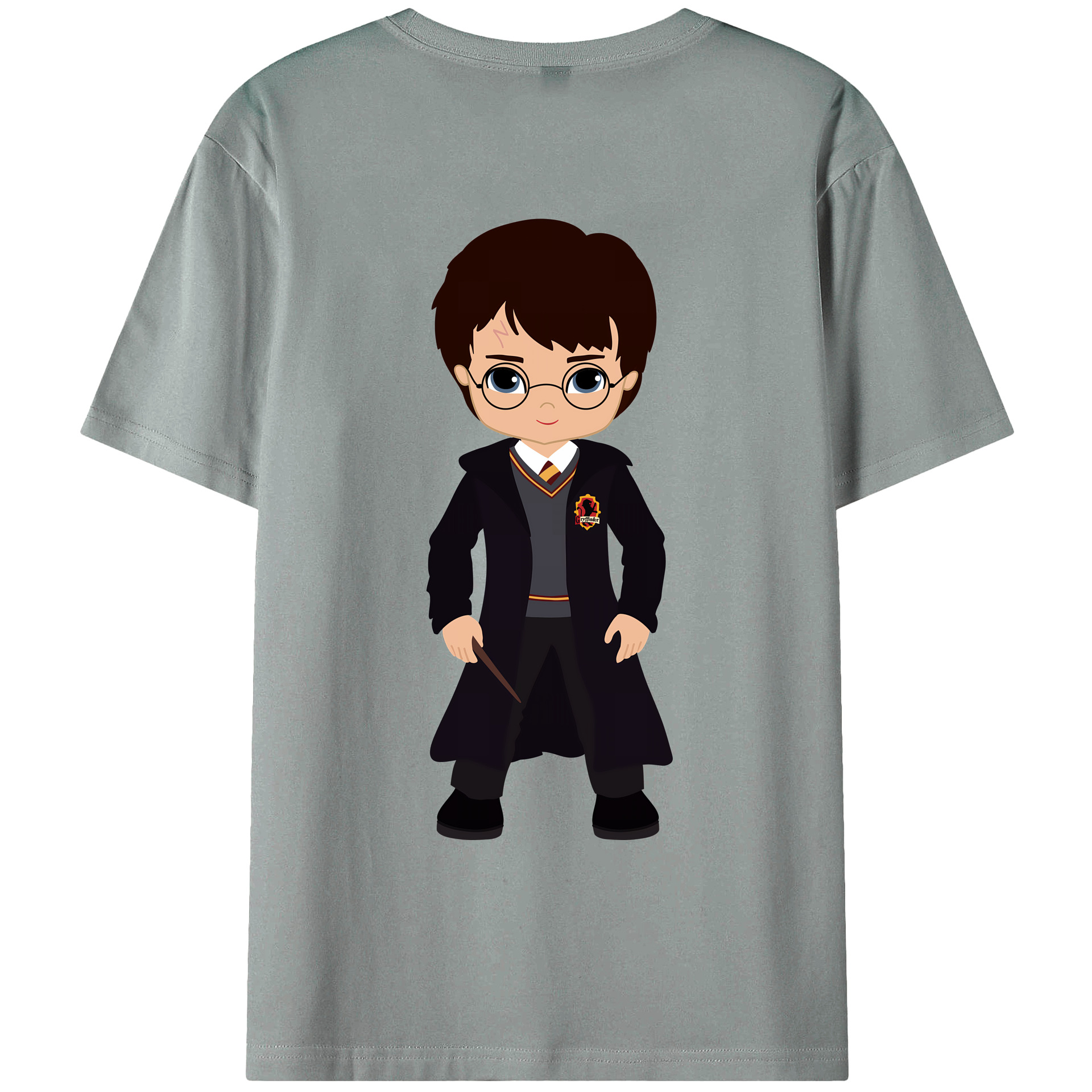 （画像用） Harry Potter ハリー・ポッターシリーズ 綿100％ メンズ半袖Tシャツ（バックプリント） 通気性